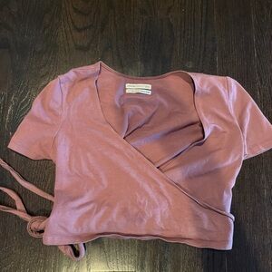 Urban Outfitters Mauve Wrap Top cropped small